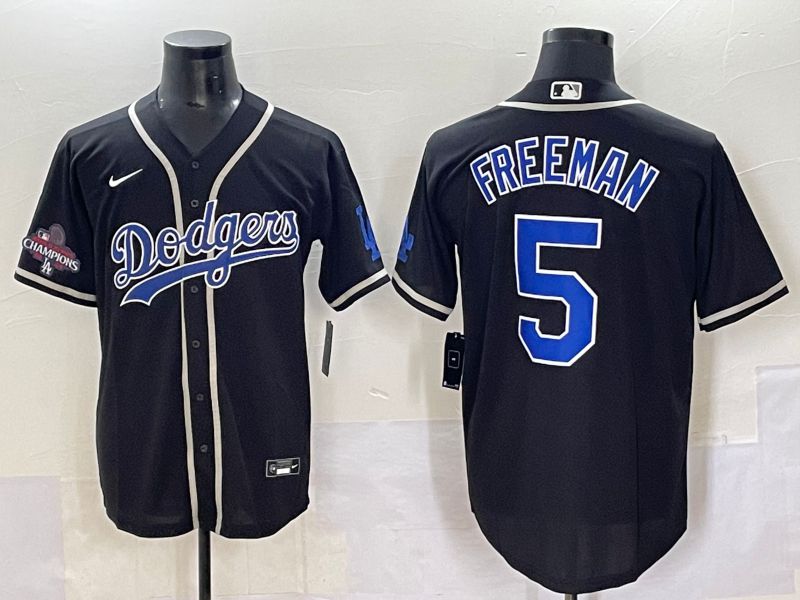 Men 2025 Los Angeles Dodgers #5 Freeman Black Fashion Nike MLB Jersey style 70411